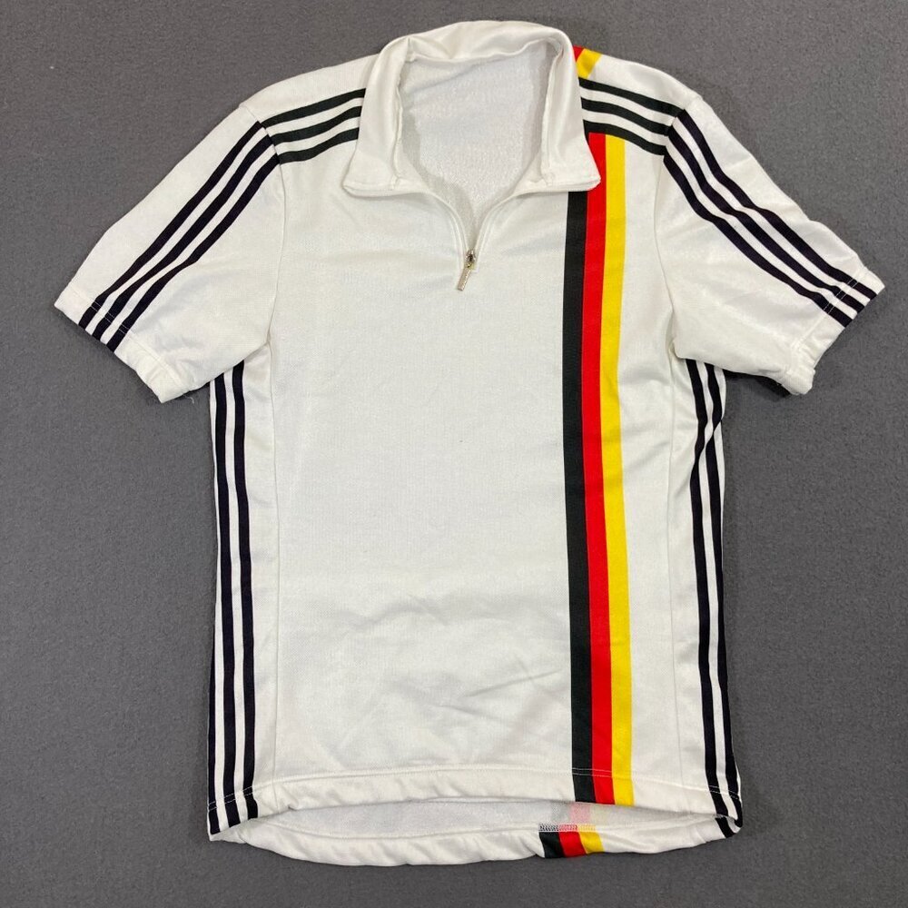 Vintage Descente Cycling Jersey Germany Size Small 1/4 Zip Pullover‎ Striped